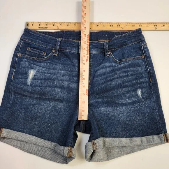 New Directions BUNDLE of 2 Pairs of Shorts Denim Roll Cuff Size 14 - Picture 12 of 14
